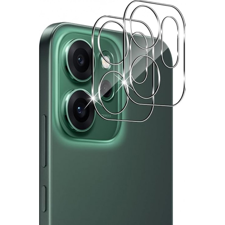 Folie protectie camera, 2 buc, sticla securizata 9H, transparenta, 0.33mm, OPPO Reno 14F
