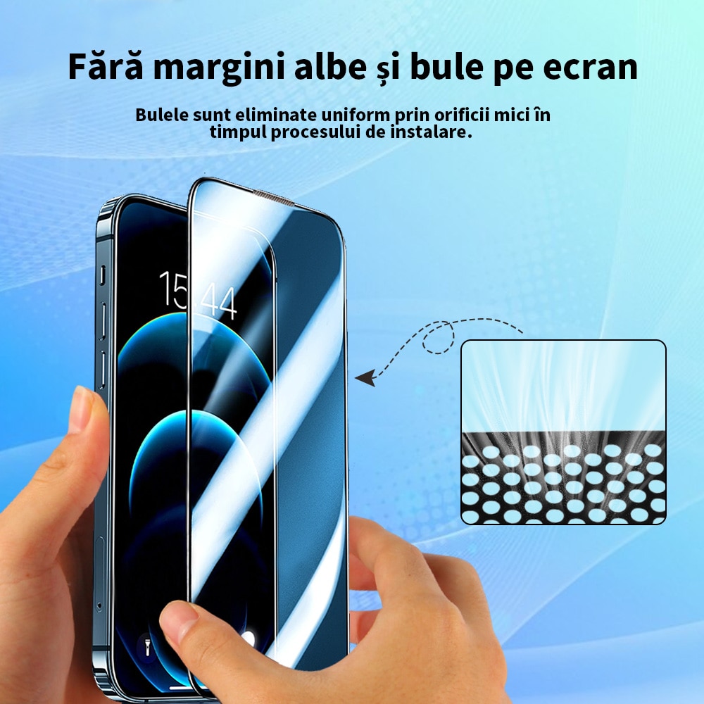 Folie protectie pentru telefon, transparenta, 9H, compatibila cu iPhone 15, dimensiuni variate