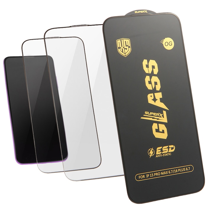 Folie protectie pentru telefon, transparenta, 9H, compatibila cu iPhone 15, dimensiuni variate