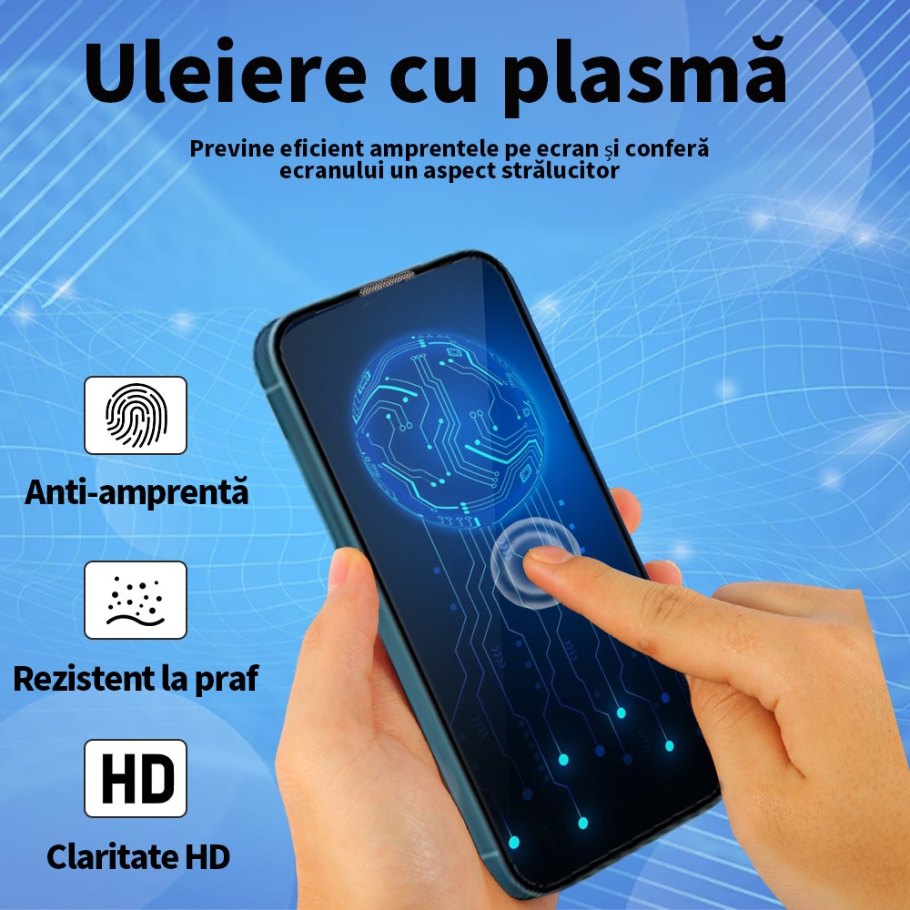 Folie protectie pentru telefon, transparenta, 9H, compatibila cu iPhone 15, dimensiuni variate