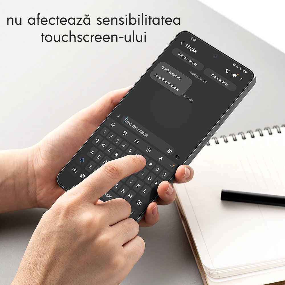Pachet 2 buc Folie Sticla pentru Samsung Galaxy S26 Ringke Easy Slide, Kit de instalare usoara si rapida cu dispozitiv de potrivire automata, Protectie Profesionala, Ultra Rezistenta, Transparenta