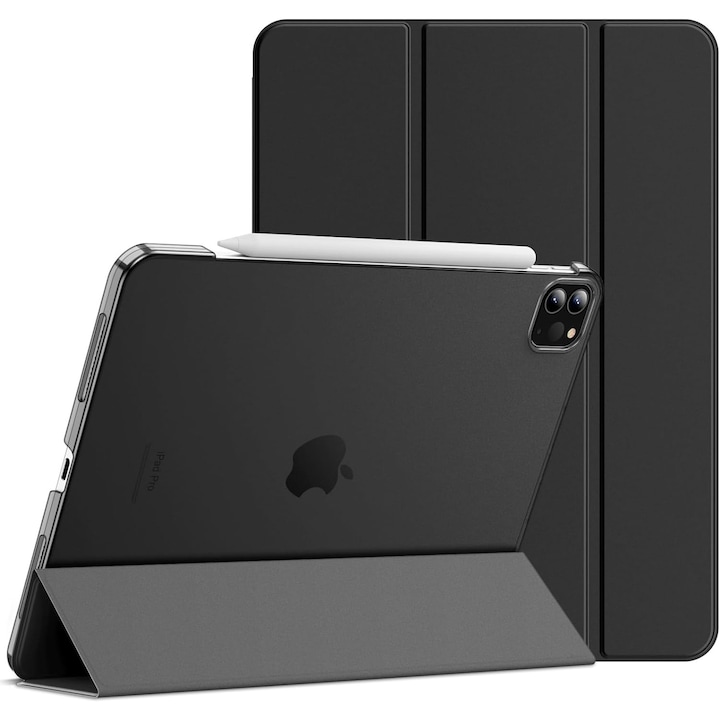 Husa tableta JETech pentru iPad Pro 11", neagra, cu functie de auto-odihnire/budire, set