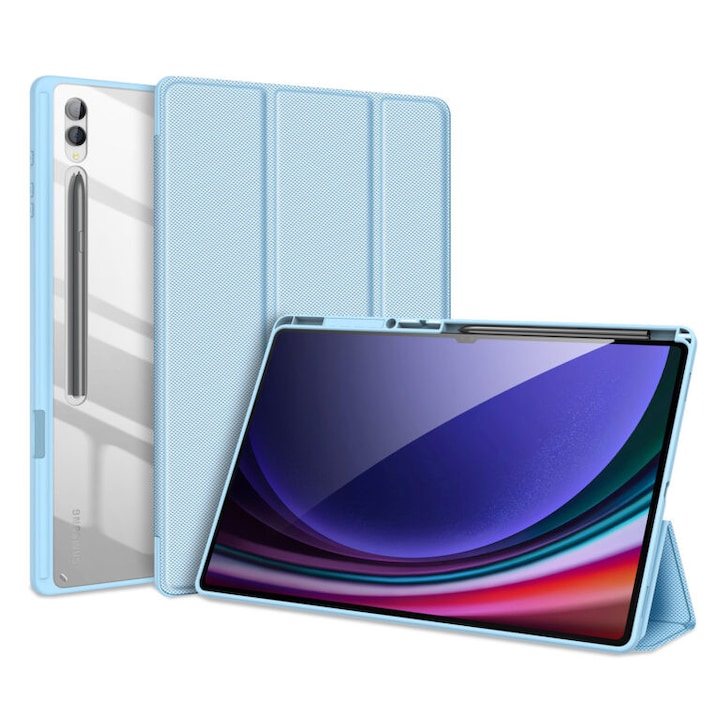 Husa Smart Cover compatibila cu Samsung Galaxy Tab S10 Ultra/ S9 Ultra/ S8 Ultra 14.6inch, Slot Pen, Albastru deschis, TELGORBCS