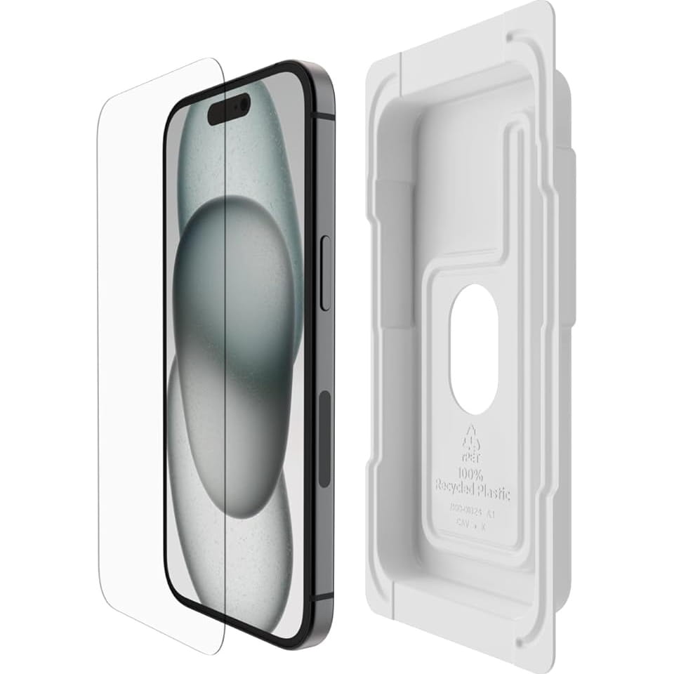 Sticla de protectie Belkin UltraGlass2 AntiMicrobial pentru iPhone 15 / 14 Pro, 9H, 0,29mm, transparent, set 1x
