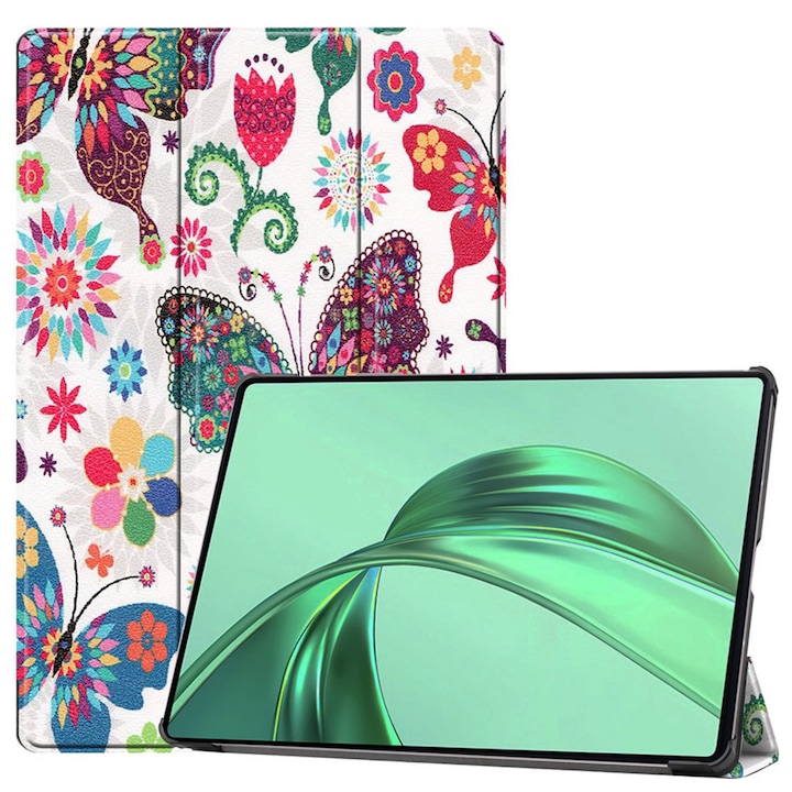 Husa pentru Honor Pad X8a Comari® EliteCover, protectie completa, functie stand multipla, design elegant tip carte, Butterfly
