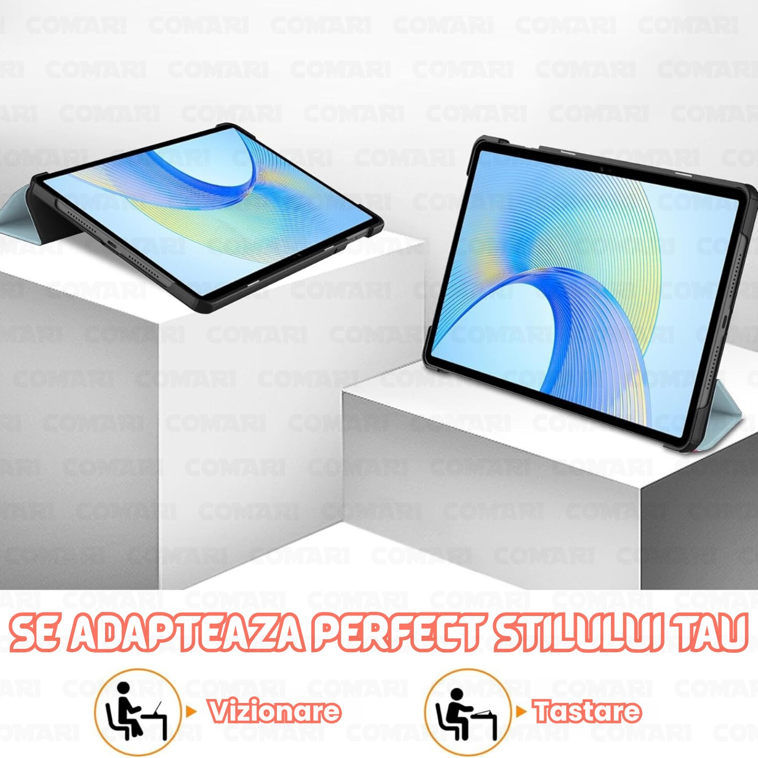 Husa pentru Honor Pad X8a Comari® EliteCover, protectie completa, functie stand multipla, design elegant tip carte, Butterfly