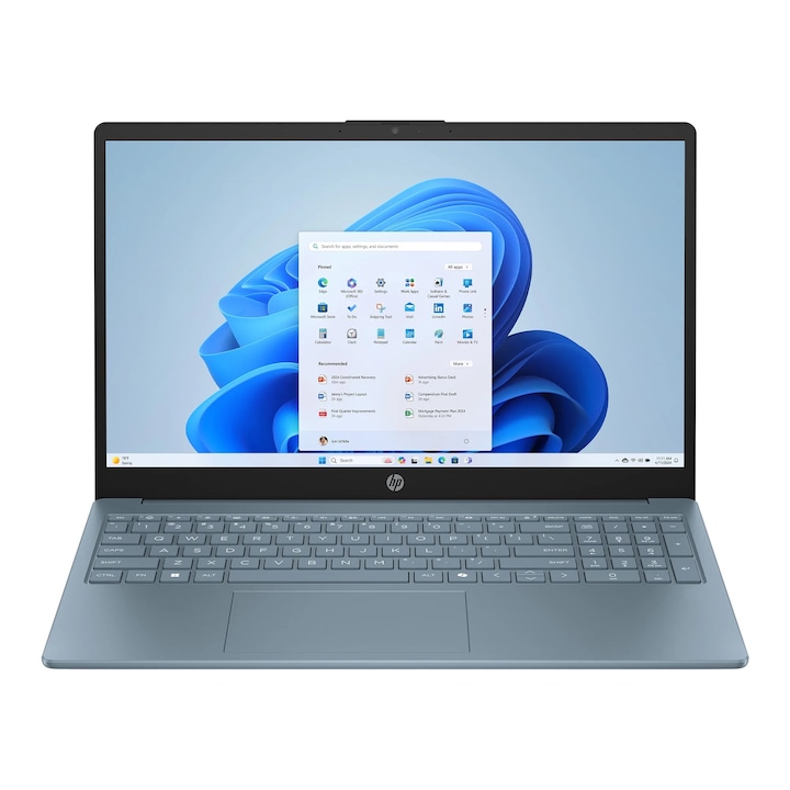 Laptop HP 15-fd0071nq cu procesor Intel Core 5 120U, 15, 6 inch, 16 GB RAM DDR4, 512 GB SSD, Windows 11 Pro, Albastru