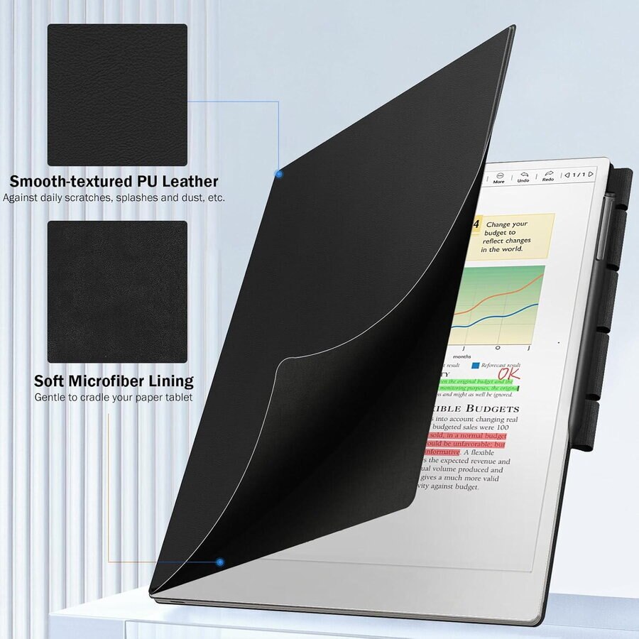 Husă pentru tabletă MoKo, Magnetic, suport pen, neagră, 11.8 inch