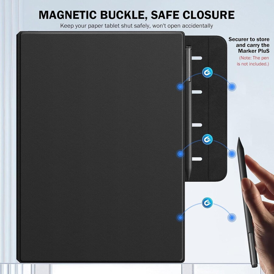 Husă pentru tabletă MoKo, Magnetic, suport pen, neagră, 11.8 inch