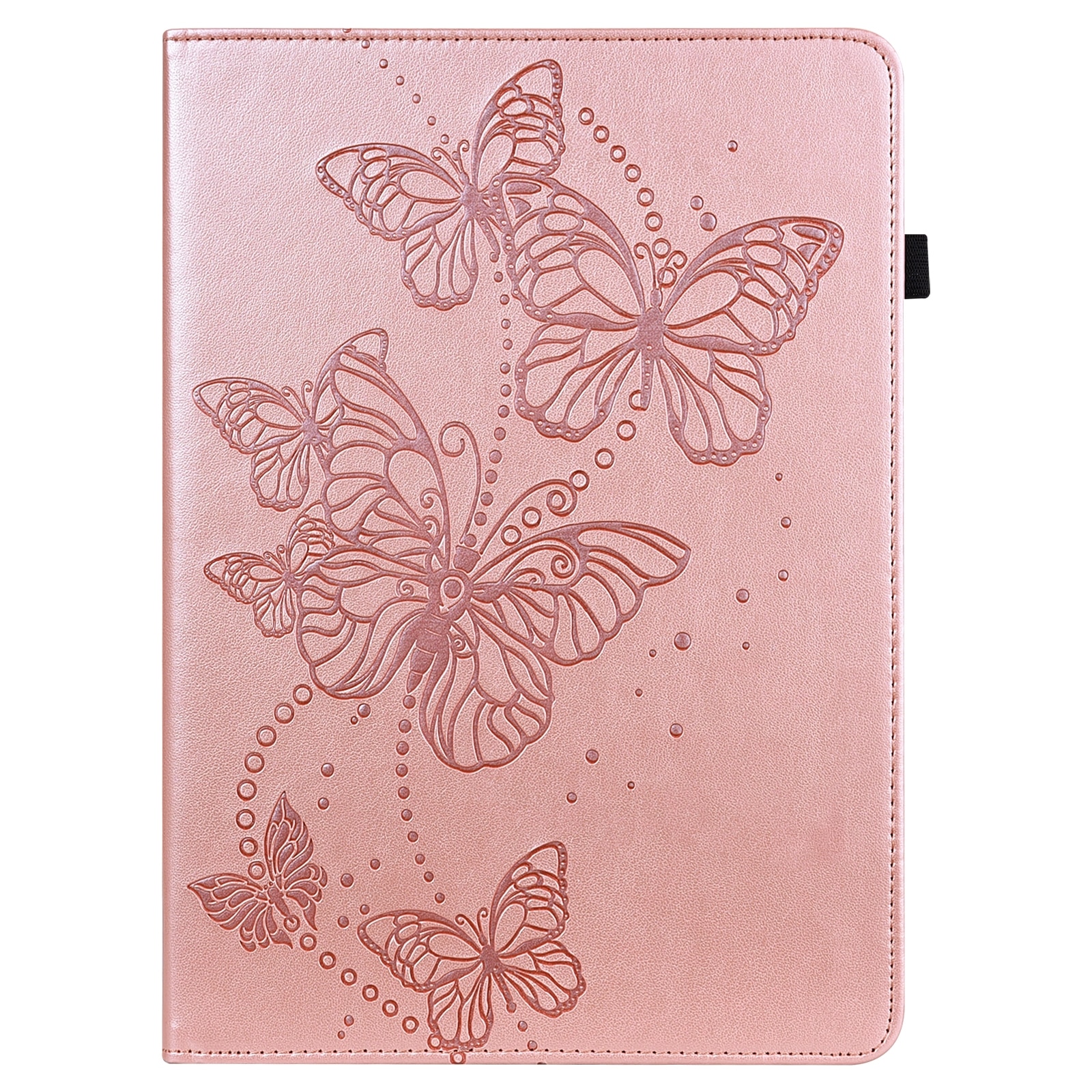 Husa tableta pentru Lenovo Tab M10 3rd Gen, model fluturi gravat, piele, tip carte, suport, roz