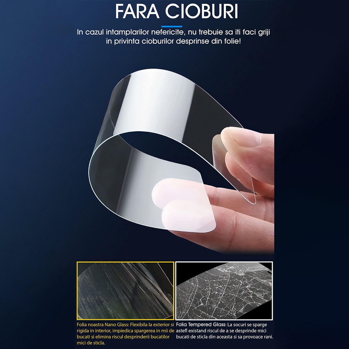Folie pentru Vivo V23 Pro, Fabrica De Folii®, Folie flexibila ClearShield 9H, Montare usoara, Fabricat in Romania