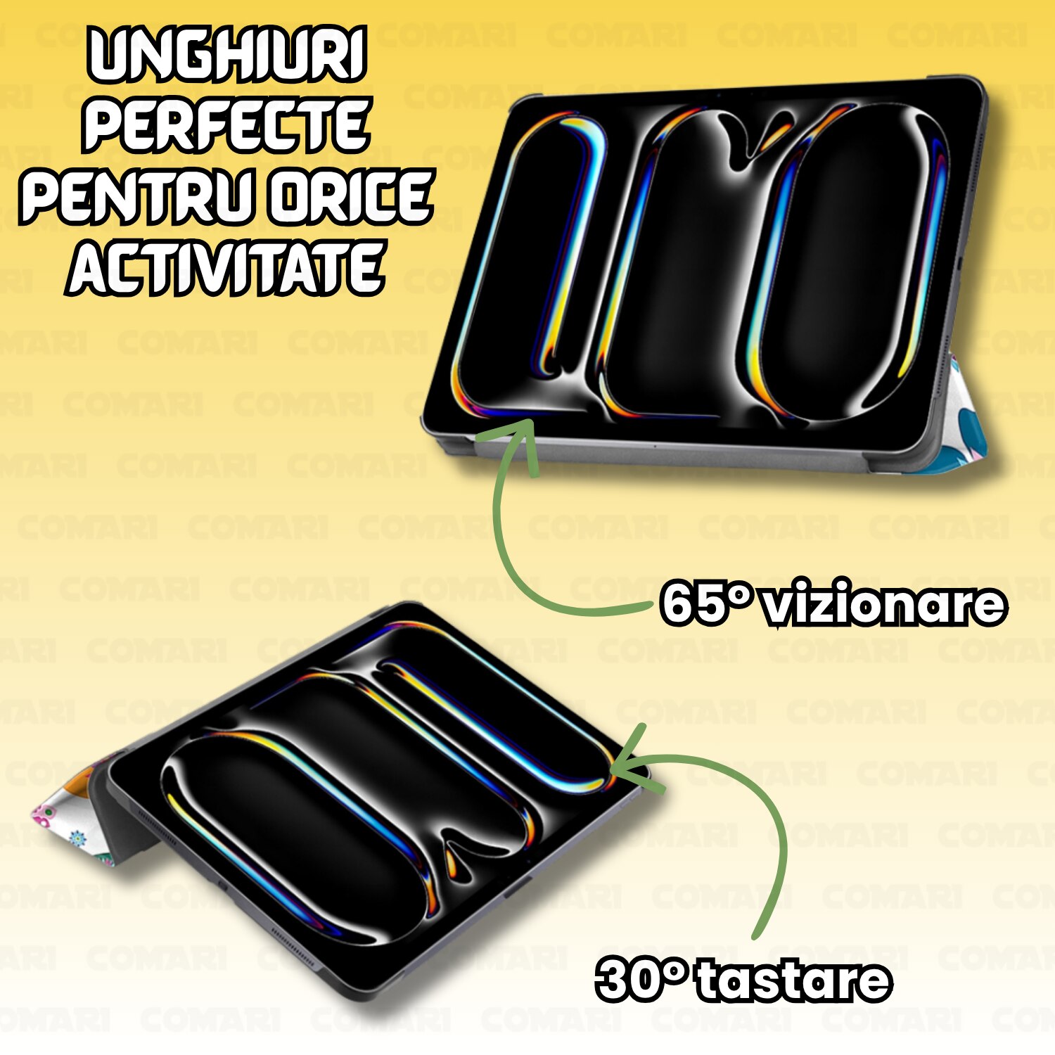 Husă tableta Comari EliteCover pentru iPad Pro 11 (2024/2025), protecție completă, funcție stand, Butterfly