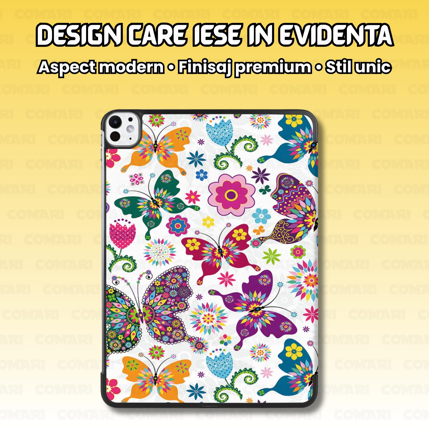 Husă tableta Comari EliteCover pentru iPad Pro 11 (2024/2025), protecție completă, funcție stand, Butterfly