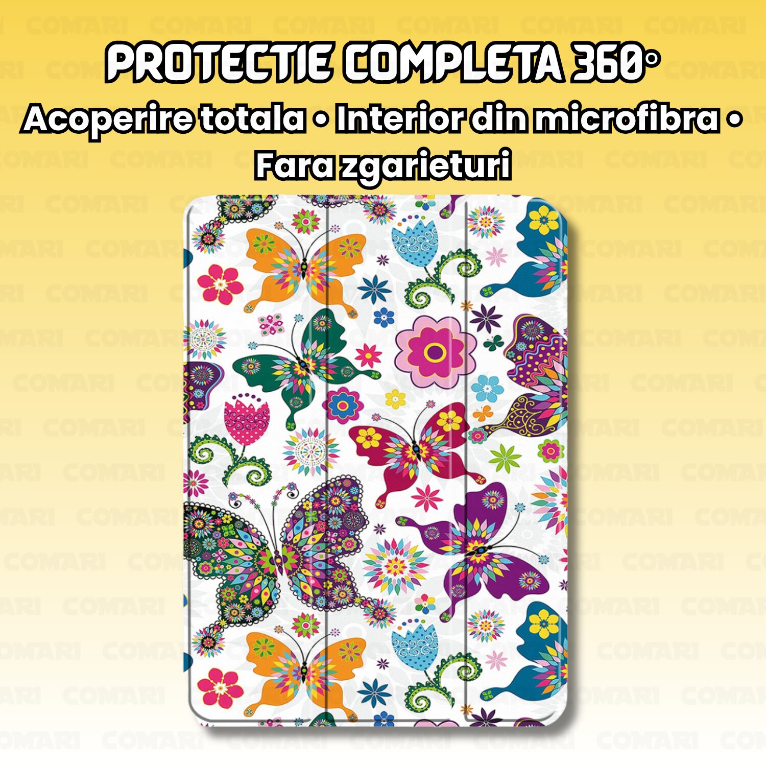 Husă tableta Comari EliteCover pentru iPad Pro 11 (2024/2025), protecție completă, funcție stand, Butterfly