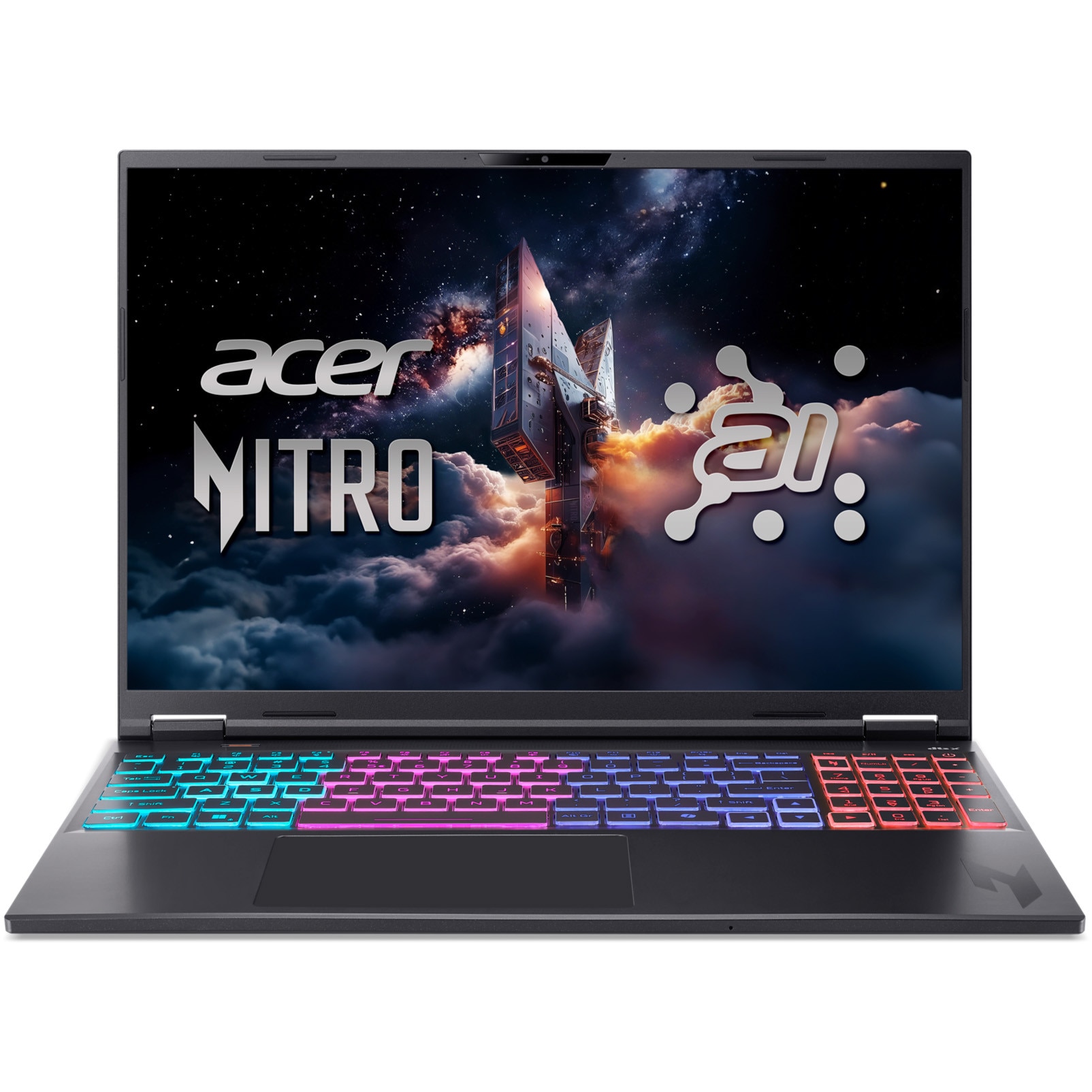 Laptop Gaming Acer Nitro 16S AI cu procesor AMD Ryzen™ AI 7 350 pana la 5.0 GHz, 16", WQXGA IPS, 180Hz, 16GB DDR5, 1TB SSD, NVIDIA® GeForce RTX™ 5070 8GB GDDR7, No OS, Obsidian Black