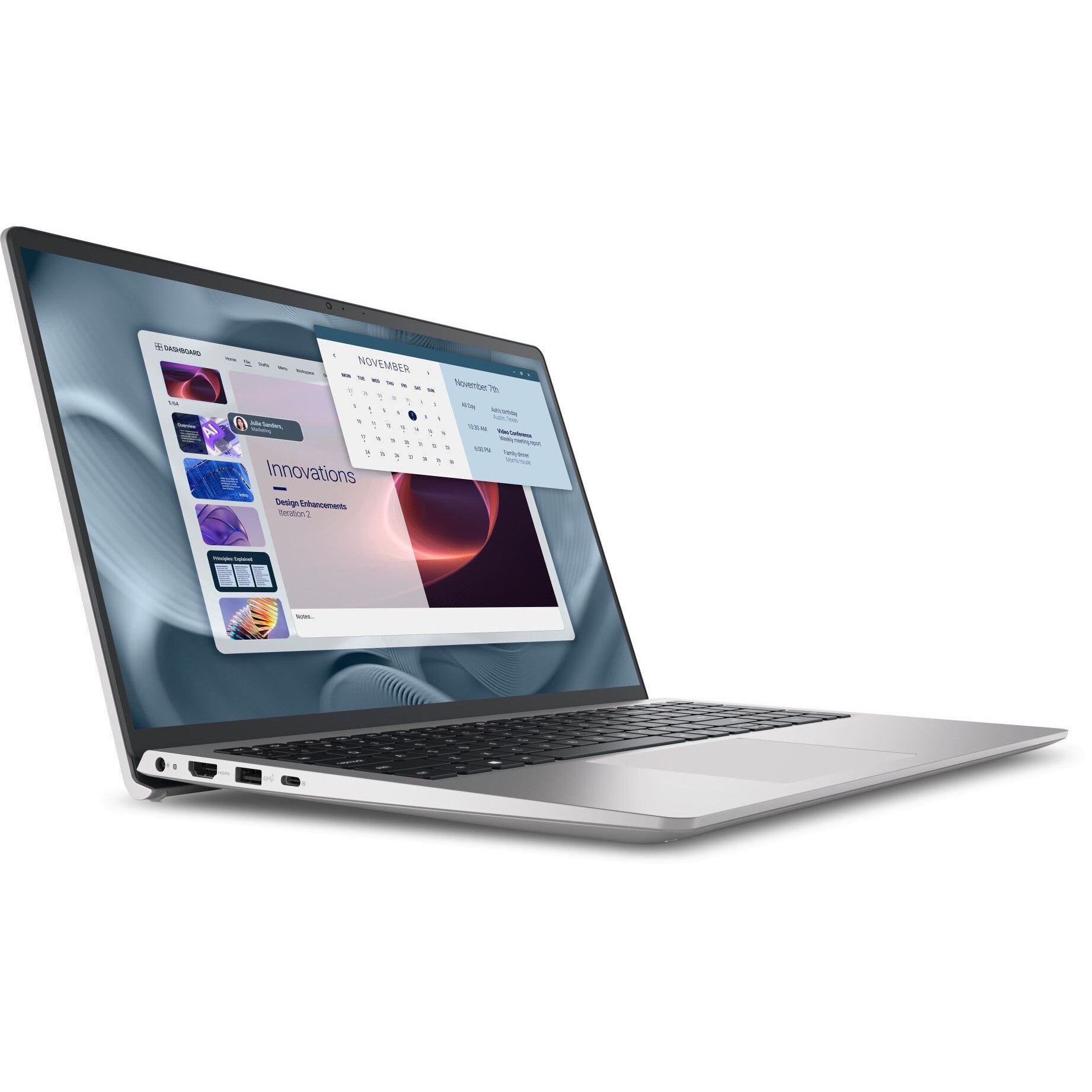 Laptop Dell Pro 15 Essential PV15250, Intel Core i7, 16GB, SSD 512GB, Silver, 15,6"