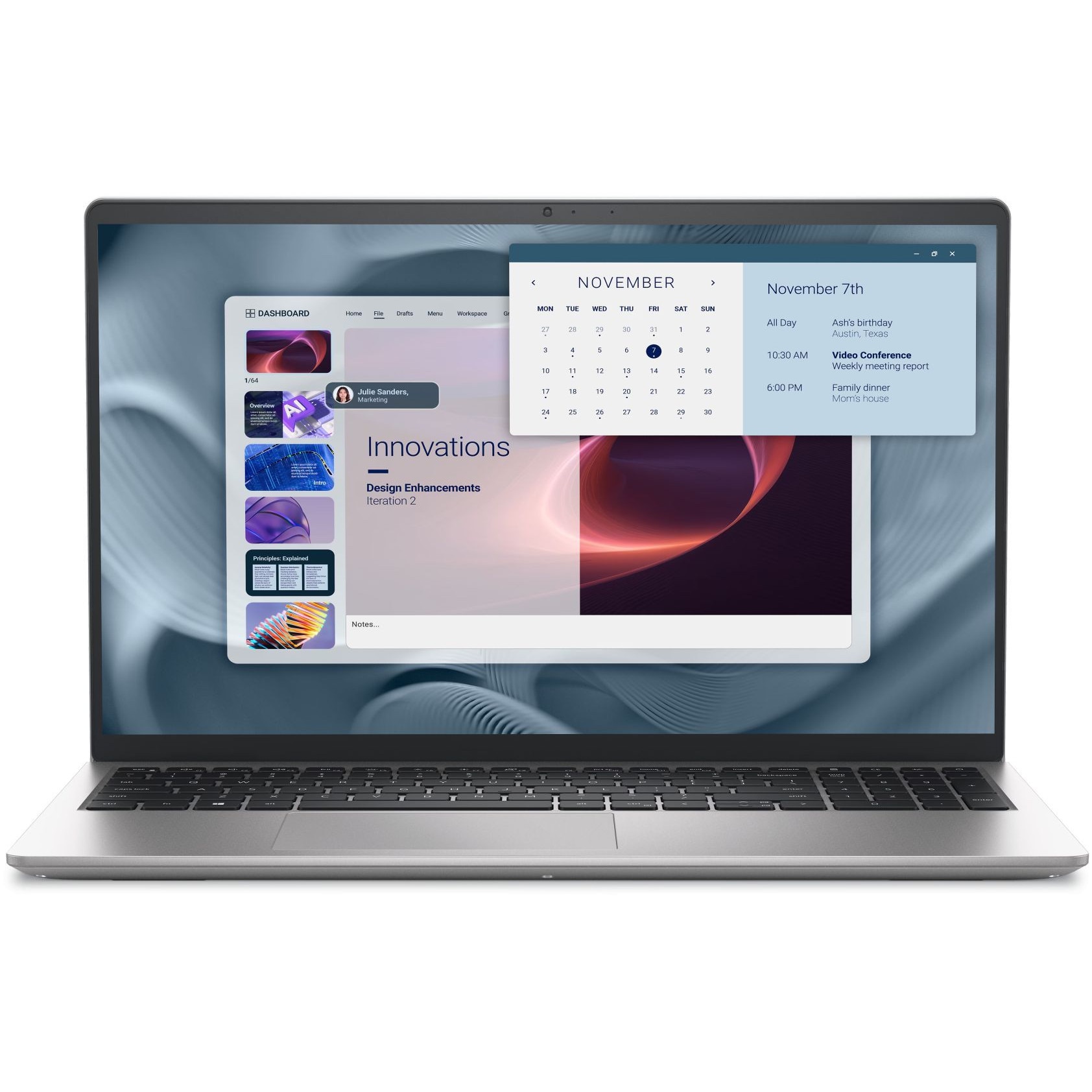 Laptop Dell Pro 15 Essential PV15250, Intel Core i7, 16GB, SSD 512GB, Silver, 15,6"