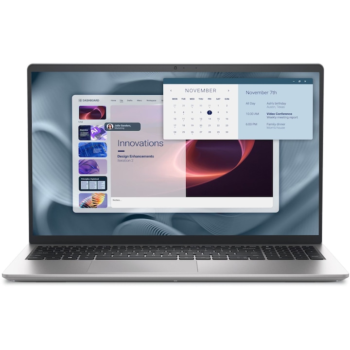 Laptop Dell Pro 15 Essential PV15250, Intel Core i7, 16GB, SSD 512GB, Silver, 15,6"