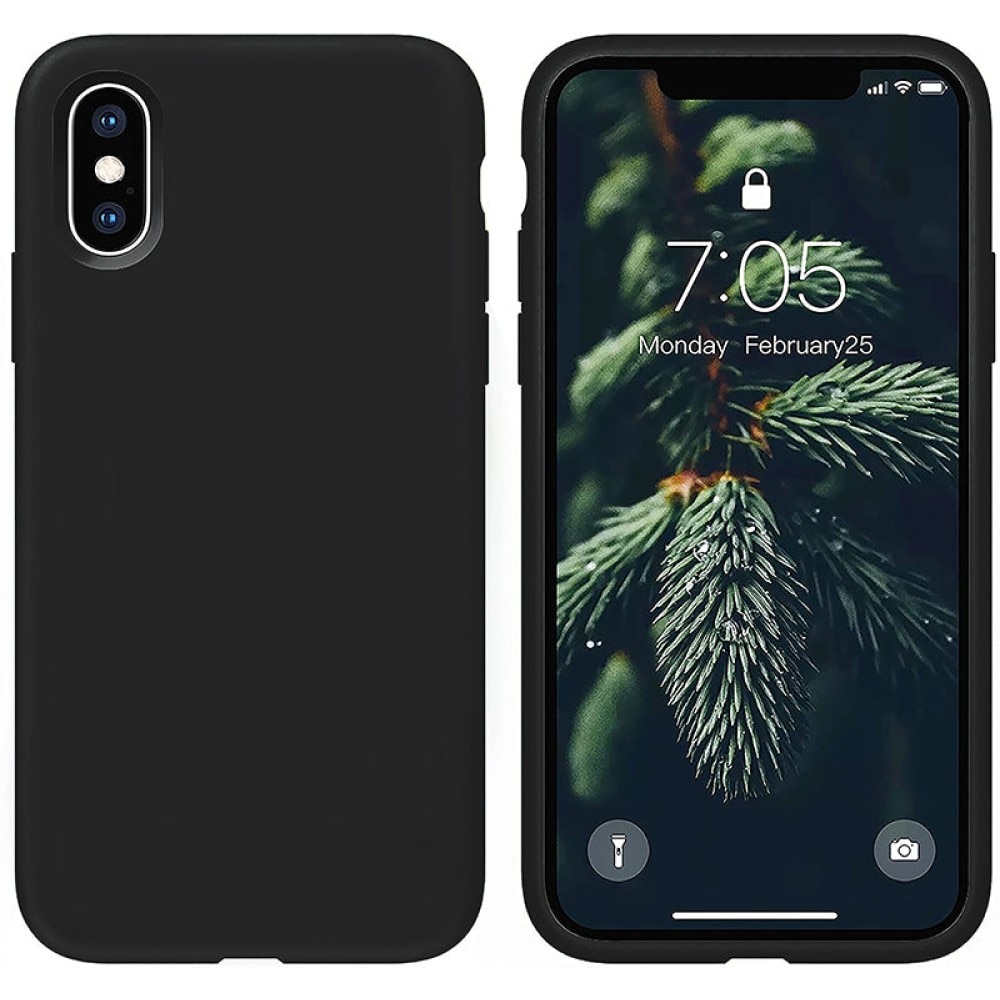 Husa CASEY STUDIOS™ pentru Apple iPhone X / XS, Soft Silicone Premium, Microfibra in Interior, Negru, de Protectie, Ultra Slim, pentru Incarcare Wireless, Margini Ridicate pentru Protectia Ecranului si a Camerelor