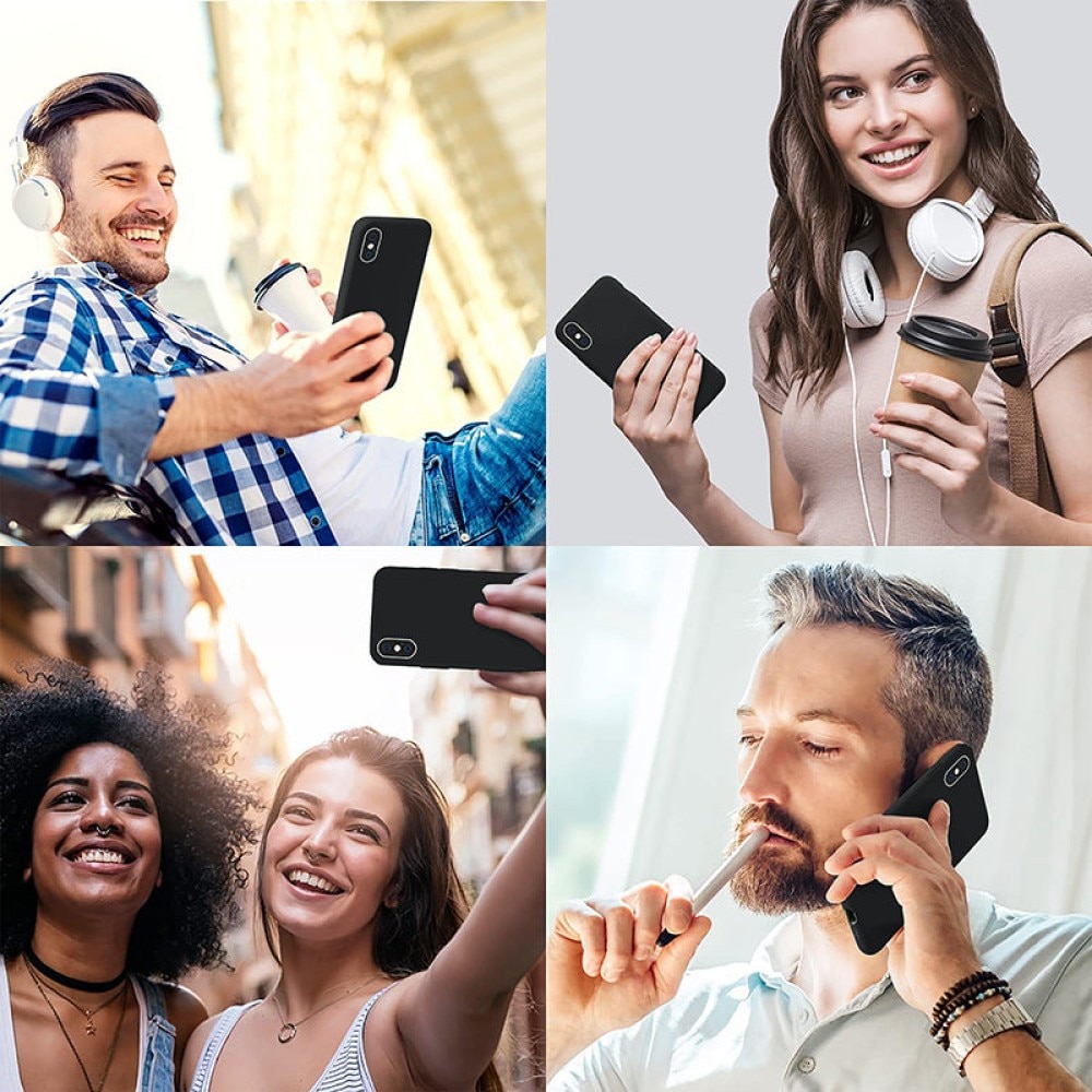 Husa CASEY STUDIOS™ pentru Apple iPhone X / XS, Soft Silicone Premium, Microfibra in Interior, Negru, de Protectie, Ultra Slim, pentru Incarcare Wireless, Margini Ridicate pentru Protectia Ecranului si a Camerelor