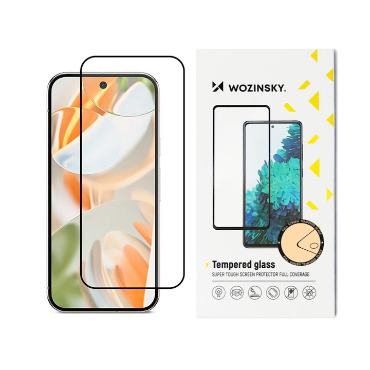 Protector de Sticlă Wozinsky pentru Samsung Galaxy S26 5G, Anti Shock, Transparent/Negru