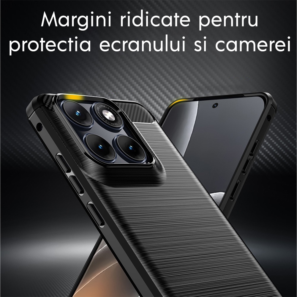 Husa pentru Motorola Edge 70 Fusion Daden Carbon Flexibila Antisoc, Hybrid Antisoc, Negru