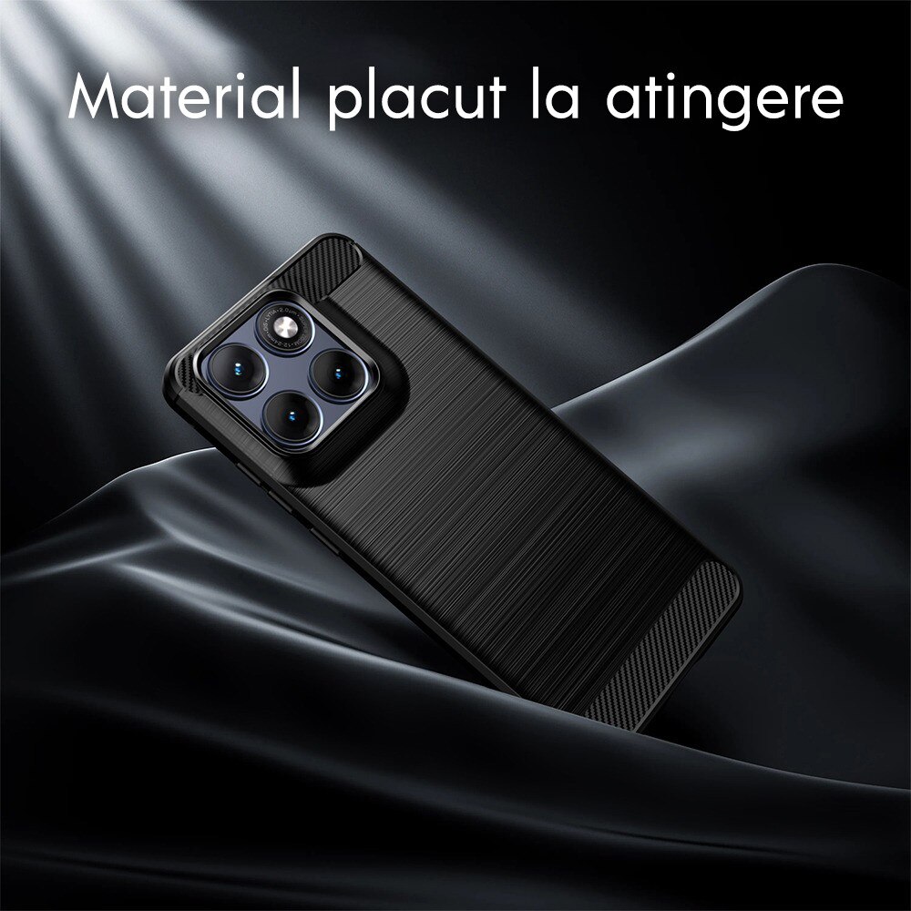 Husa pentru Motorola Edge 70 Fusion Daden Carbon Flexibila Antisoc, Hybrid Antisoc, Negru