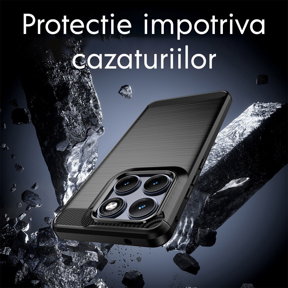 Husa pentru Motorola Edge 70 Fusion Daden Carbon Flexibila Antisoc, Hybrid Antisoc, Negru