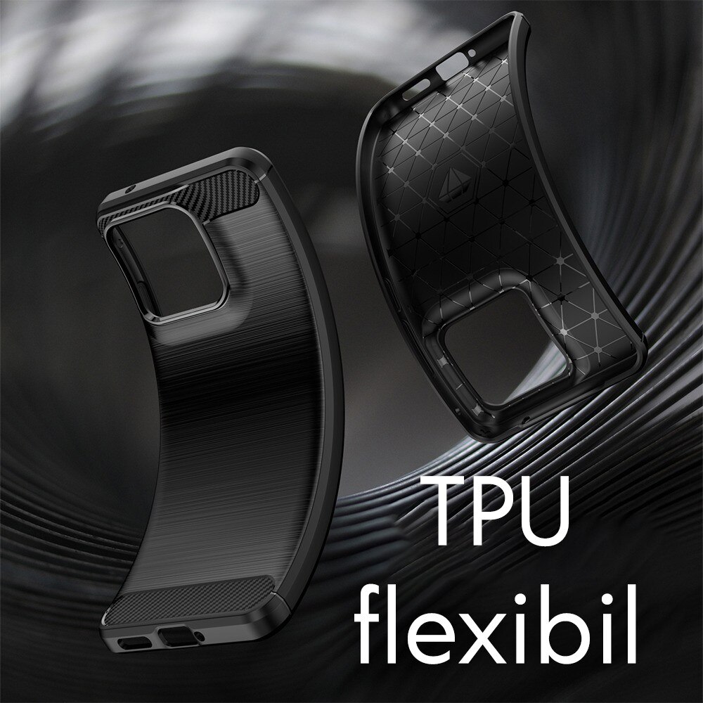 Husa pentru Motorola Edge 70 Fusion Daden Carbon Flexibila Antisoc, Hybrid Antisoc, Negru