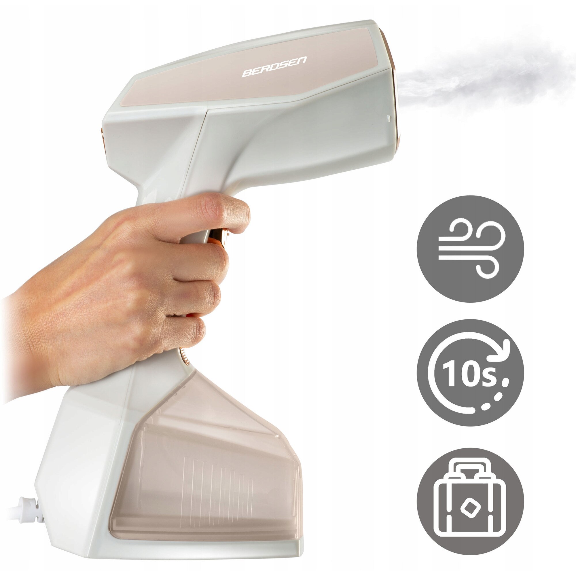 Steamer pentru imbracaminte Berdsen, 2000 W, 45g/min, rezervor 360 ml, accesorii incluse
