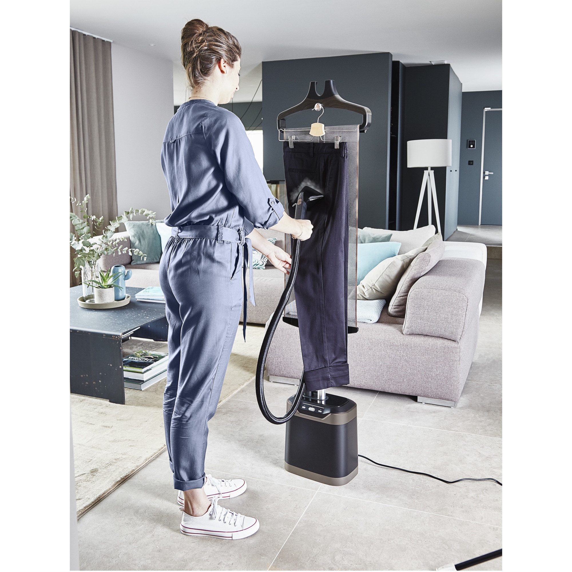RESIGILAT: Aparat de calcat cu abur Tefal Pro Style Care IT8490E0, 2000 W, 42 g/min, 1.3L, Oprire automata, Negru