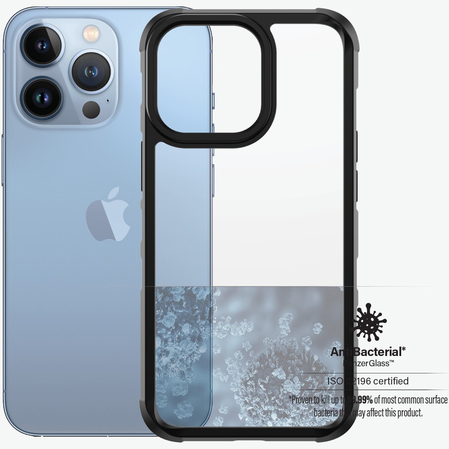 Husa de protectie PanzerGlass pentr compatibil cu Apple iPhone 13 Pro, Transparenta / Rama Neagra