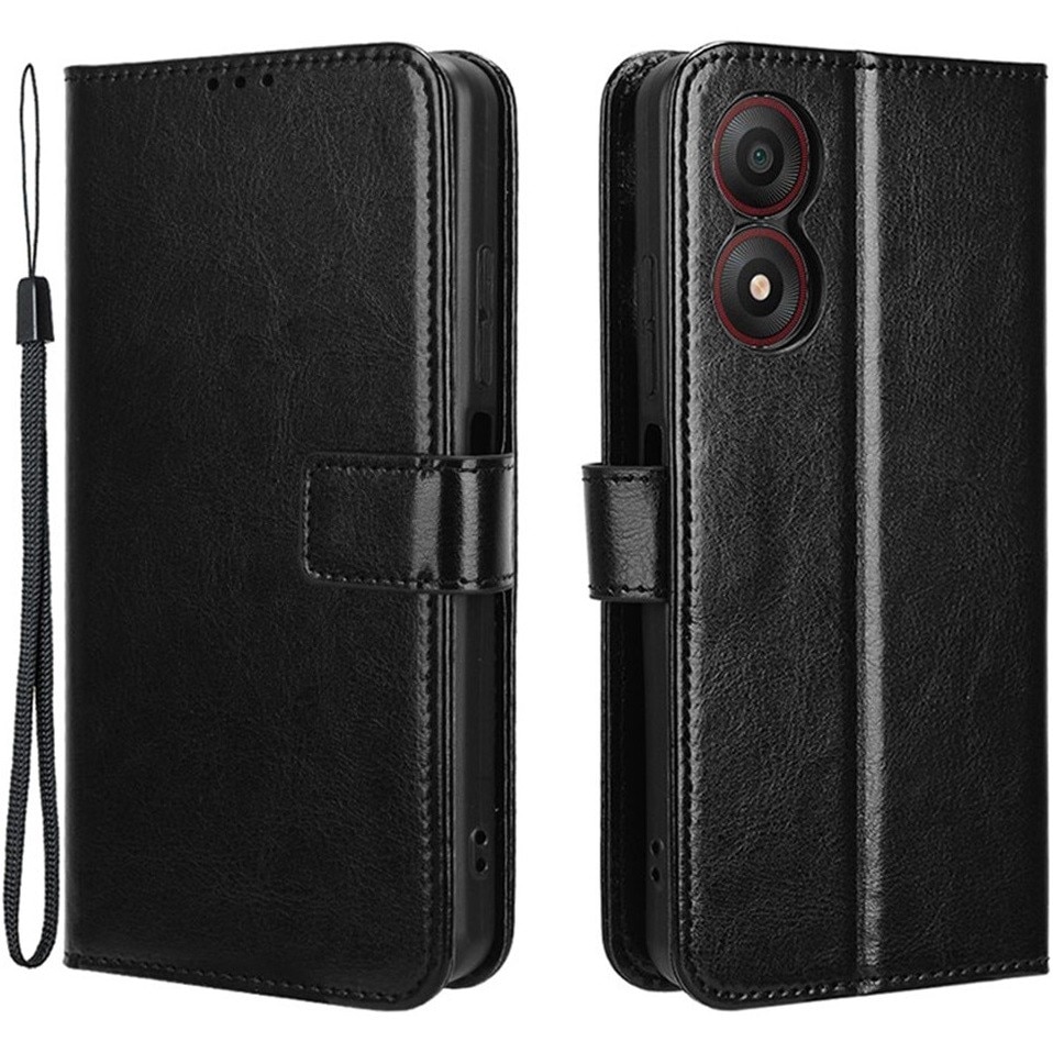 Husa Cu Clapeta Pentru Zte Blade A34, Xgsm, Blade A34, Piele Ecologica, Functie De Suport, Design Elegant, Material Durabil, Protectie Eficienta a Dispozitivului, Inchidere Magnetica, Buzunare Practice, Negru