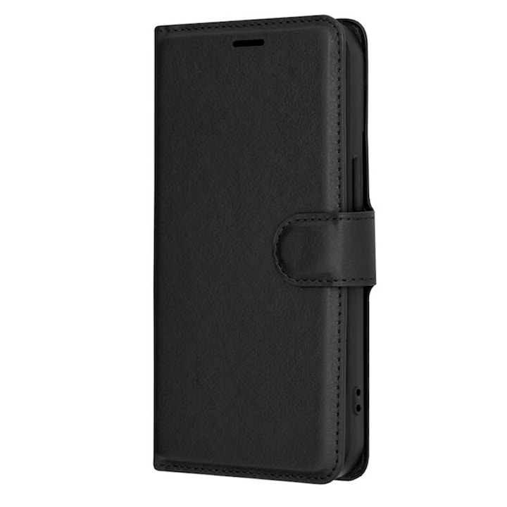 Husa tip carte cu clapeta LederPly pentru Samsung Galaxy A07, Flip Cover, Inchidere magnetica, Buzunar Card si Bacnote, Design piele, Protectie completa, Functie Stand, Negru