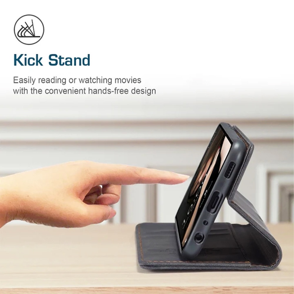 Husa Flip NeatlySleeve din Piele pentru Motorola Edge 60 Pro, Inchidere Magnetica, Tip Carte, Design Minimalist 3in1 Portofel, Stand, Soft Touch, Suport Card, Protectie Completa, Negru