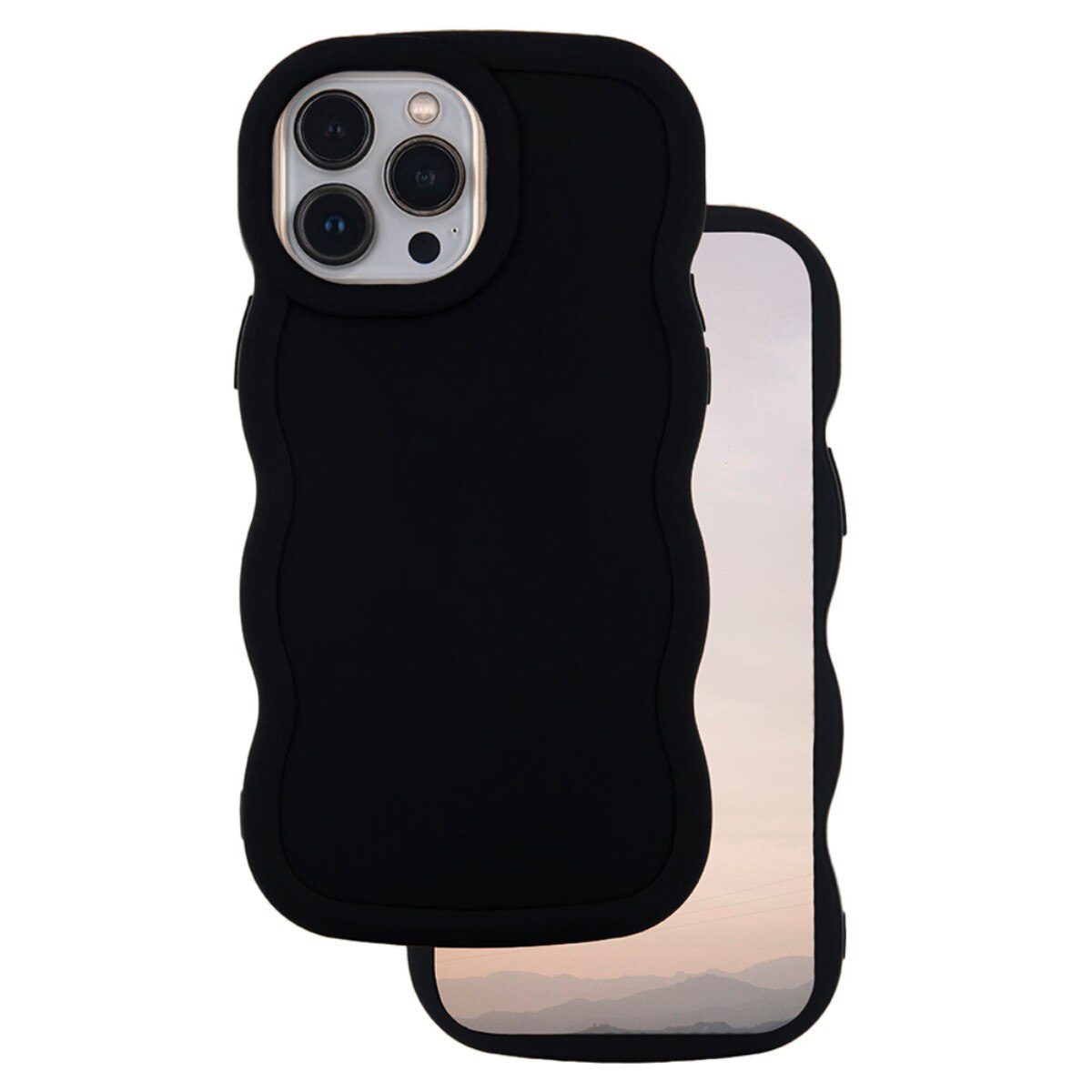 Husa spate Candy pentru protectie Samsung Galaxy A05S, din TPU mat cu margini ondulate, neagra Negru Carcasa