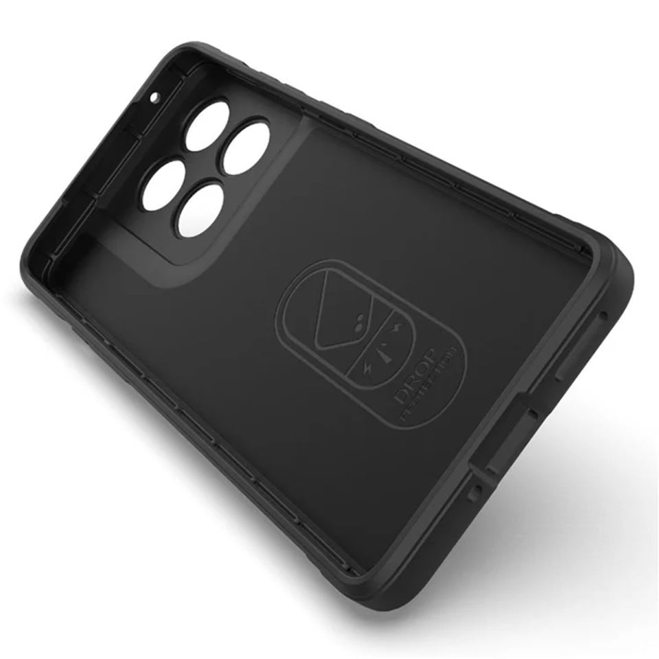 Husa pentru Motorola Moto G86, SKYDDAR INNOVATION, Magic Shield, din Silicon Mat, set cu sticker, Negru