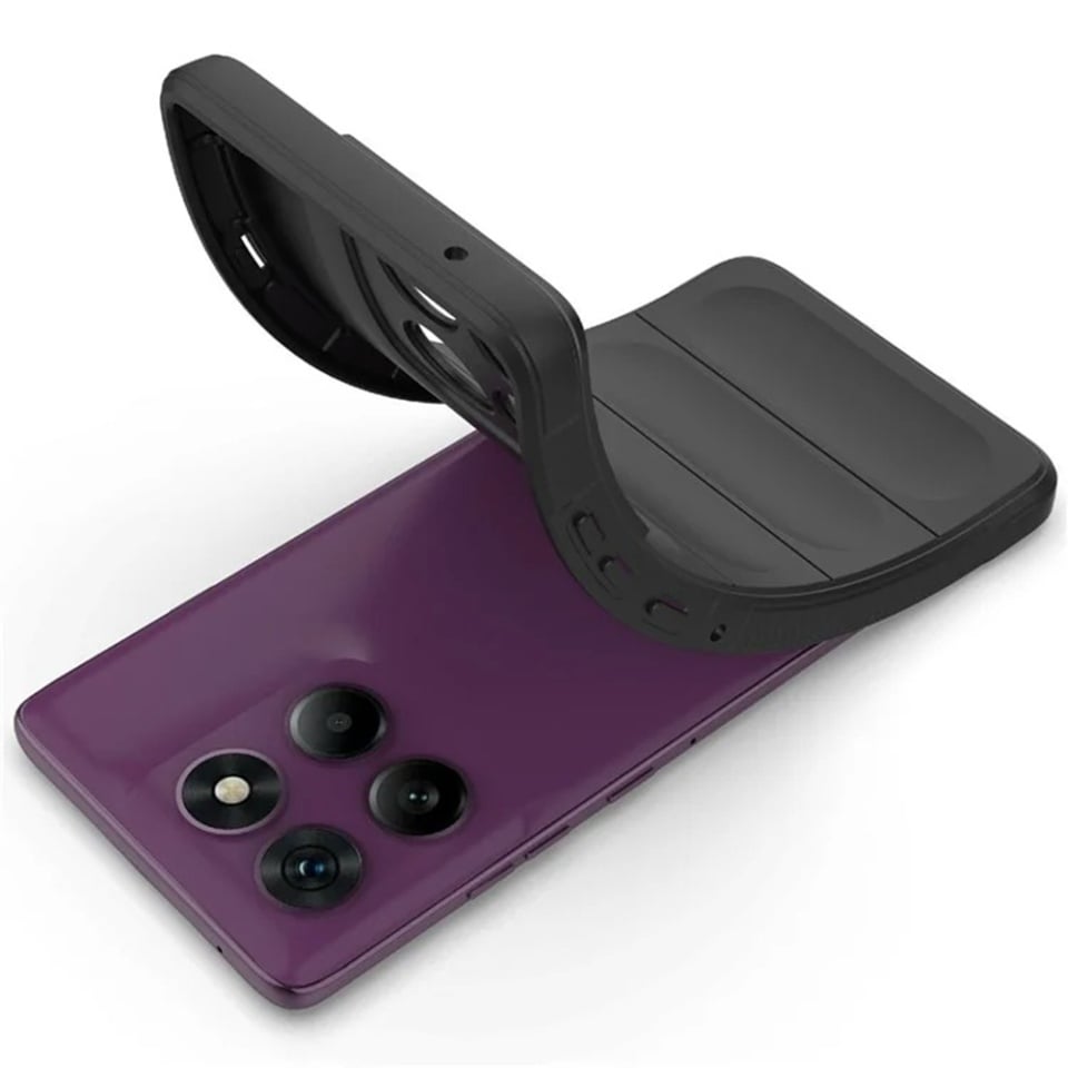 Husa pentru Motorola Moto G86, SKYDDAR INNOVATION, Magic Shield, din Silicon Mat, set cu sticker, Negru