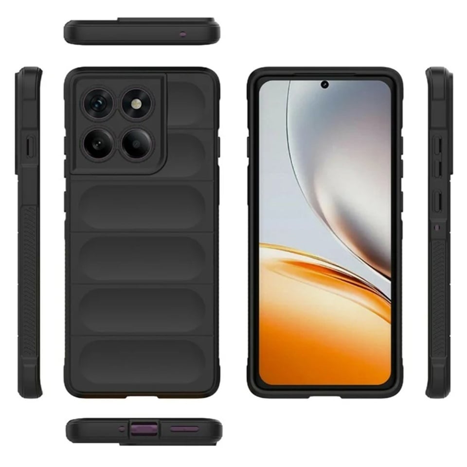 Husa pentru Motorola Moto G86, SKYDDAR INNOVATION, Magic Shield, din Silicon Mat, set cu sticker, Negru