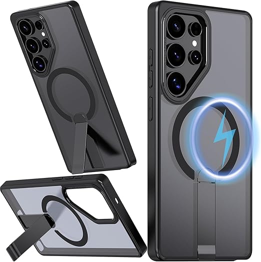 Husa de protectie pentru Samsung Galaxy S26 Ultra Compatibila cu MagSafe, Kickstand Metalic, TPU + Acril, Negru – Protectie Premium si Design Elegant