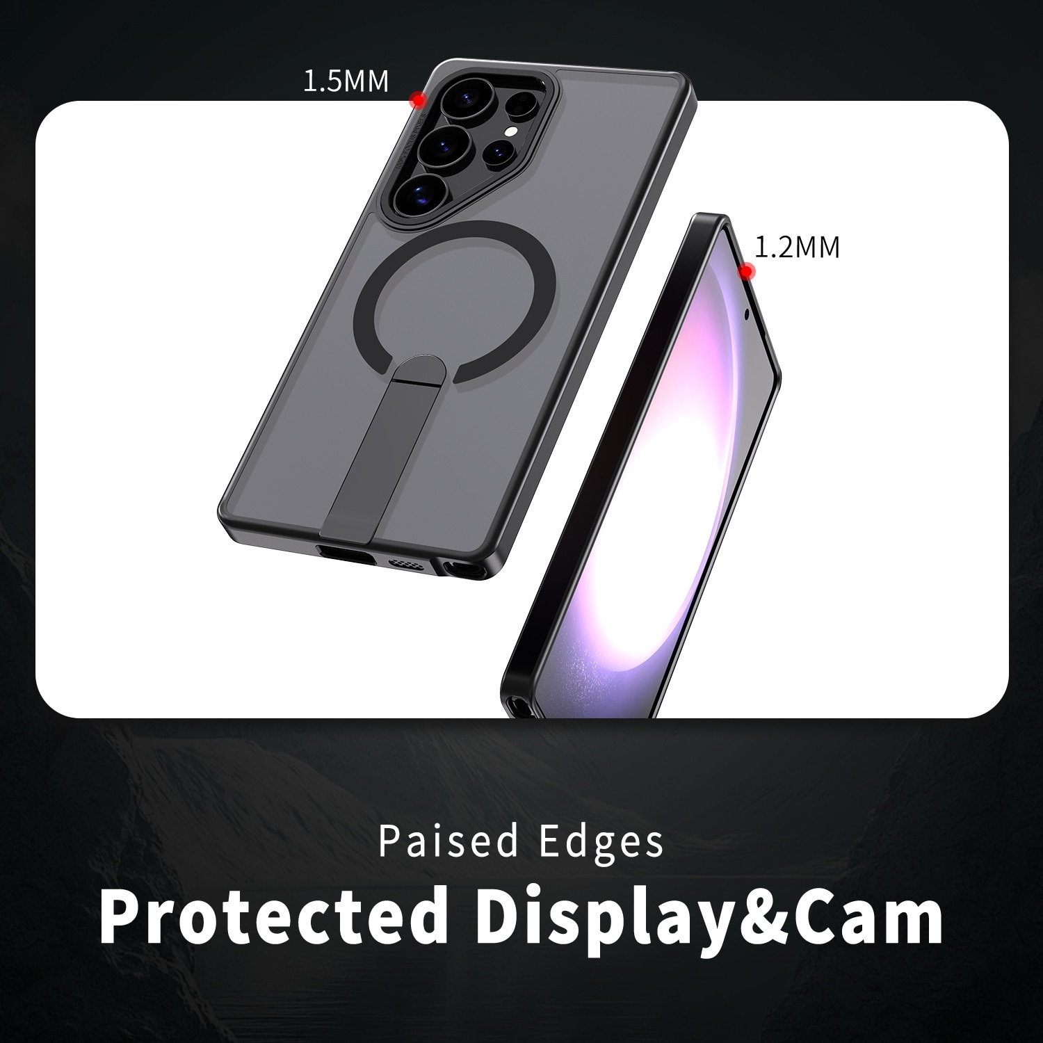 Husa de protectie pentru Samsung Galaxy S26 Ultra Compatibila cu MagSafe, Kickstand Metalic, TPU + Acril, Negru – Protectie Premium si Design Elegant