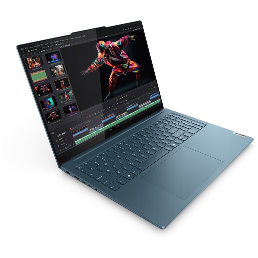 Laptop Lenovo Yoga Pro 9 16IMH9 cu procesor Intel® Core™ Ultra 9 185H pana la 5.1GHz, 16", 3.2K, Mini LED, 165Hz, 64GB LPDDR5x, 1TB SSD, NVIDIA® GeForce RTX™ 4070 8GB GDDR6, Windows® 11 Home, Tidal Teal, 3y on-site Premium Care