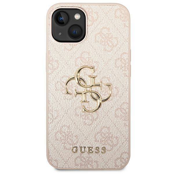 Husa de protectie Guess 4G Metal Logo pentru iPhone 14, Roz