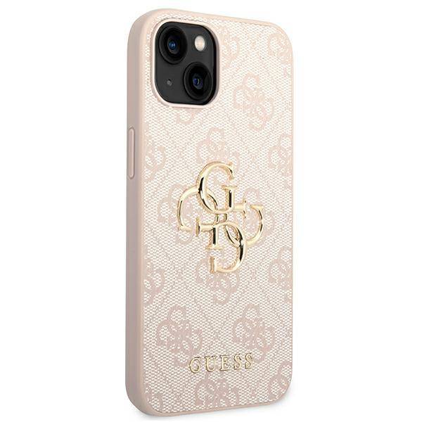 Husa de protectie Guess 4G Metal Logo pentru iPhone 14, Roz