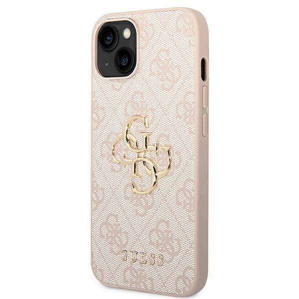 Husa de protectie Guess 4G Metal Logo pentru iPhone 14, Roz