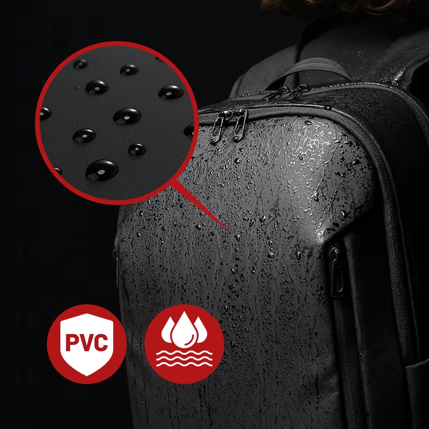 Rucsac laptop Bange 26L, impermeabil, pentru laptopuri pana la 15,6", cu sistem BioAir, negru