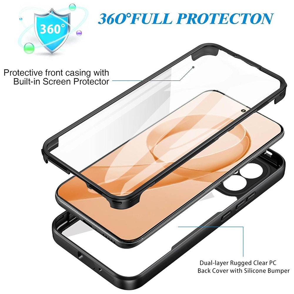 Husa + Folie pentru Xiaomi Poco F8 Ultra, SKYDDAR INNOVATION, [Pachet 360°] ColorVerse, set cu sticker, Negru