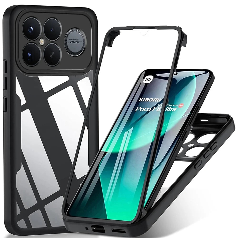 Husa + Folie pentru Xiaomi Poco F8 Ultra, SKYDDAR INNOVATION, [Pachet 360°] ColorVerse, set cu sticker, Negru
