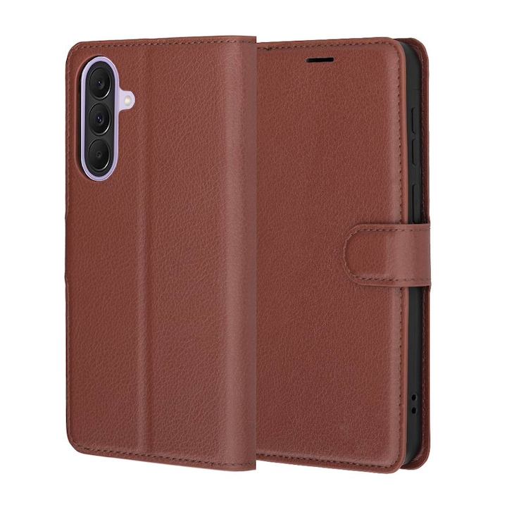 Husă tip carte Aiyando pentru Samsung Galaxy A57 5G, închidere magnetică, compartimente carduri, maro