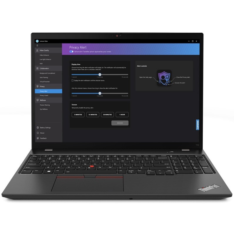 Laptop Lenovo ThinkPad T16 Gen 2 cu procesor Intel® Core™ i5-1335U pana la 4.6GHz, 16", WUXGA, IPS, 16GB DDR5, 512GB SSD, Intel® UHD Graphics, Windows 11 Pro, Thunder Black, 3Y Courier or Carry-in upgrade